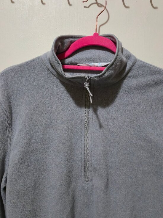 Primark Quarter Zip Up Fleece Henley Sweater Mock Neck Grey Size S - Picture 3 of 5